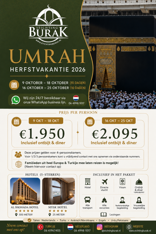 Umrah oktober 2026                   (Rest regio's)